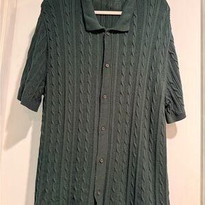 Old Navy Dark Green Cable Knit Shirt